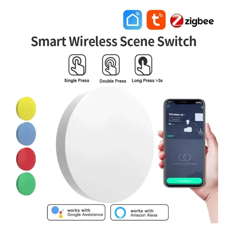 Zigbee Smart Button Scene Switch - Tuya ZigBee – bouton intelligent sans
