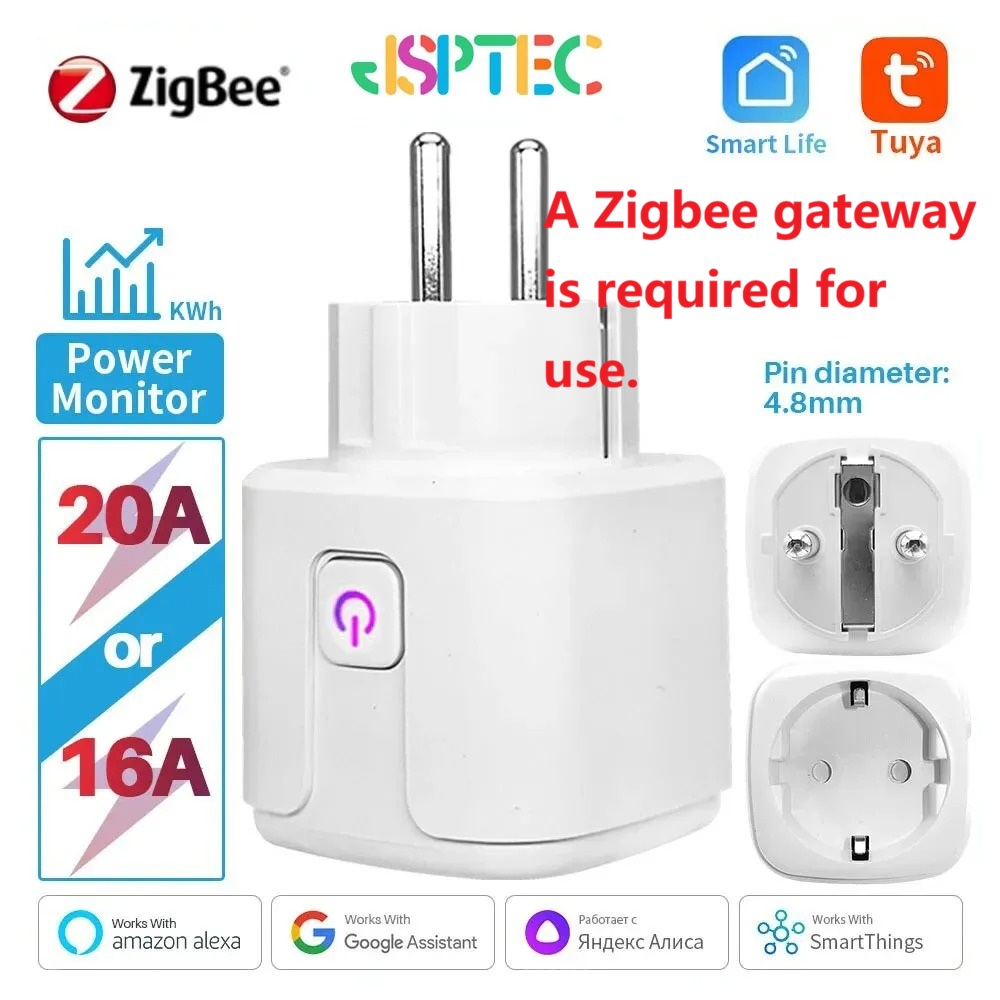 Zigbee Smart Plug Energy Monitor - Prise intelligente Tuya Zigbee EU 16A/20A