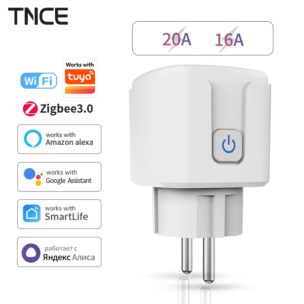 Zigbee Smart Plug Energy Monitor - TNCE Tuya WiFi/Zigbee 16A/20A prise ue