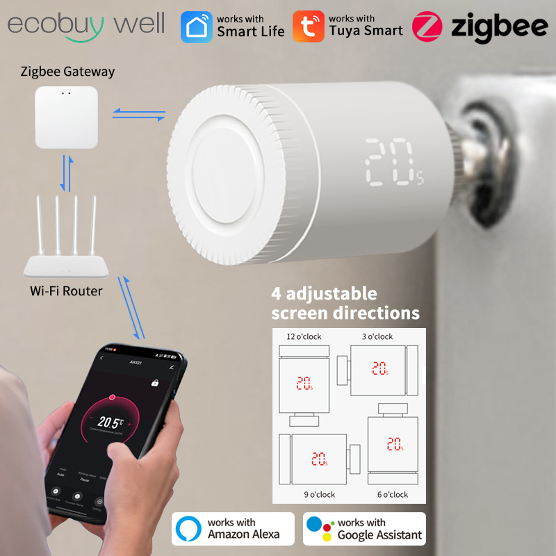 Zigbee Radiator Thermostat Valve - Tuya maison intelligente Zigbee vanne de