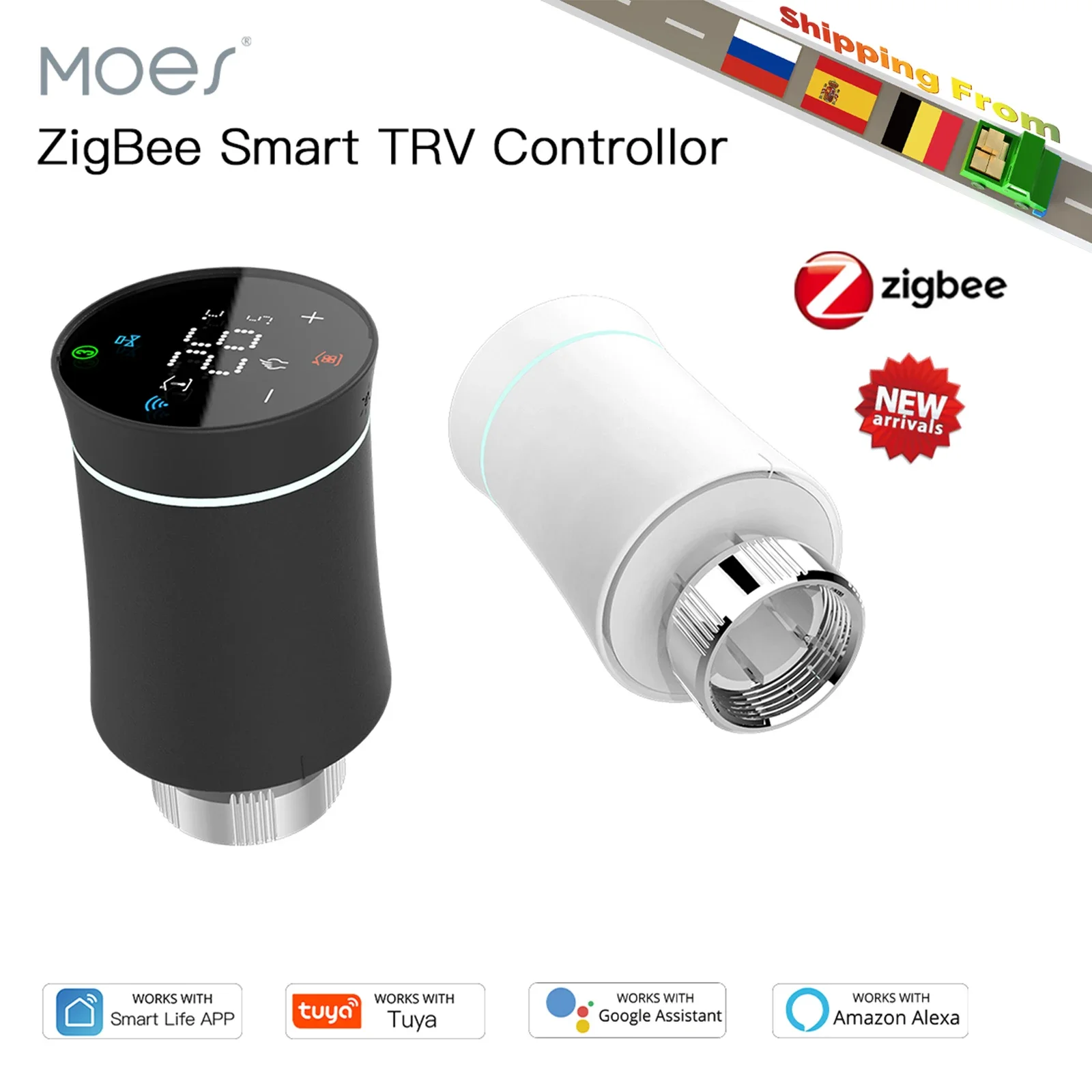 Smart Trv Thermostat Tuya - MOES ZigBee 3.0 – Thermostat TRV,