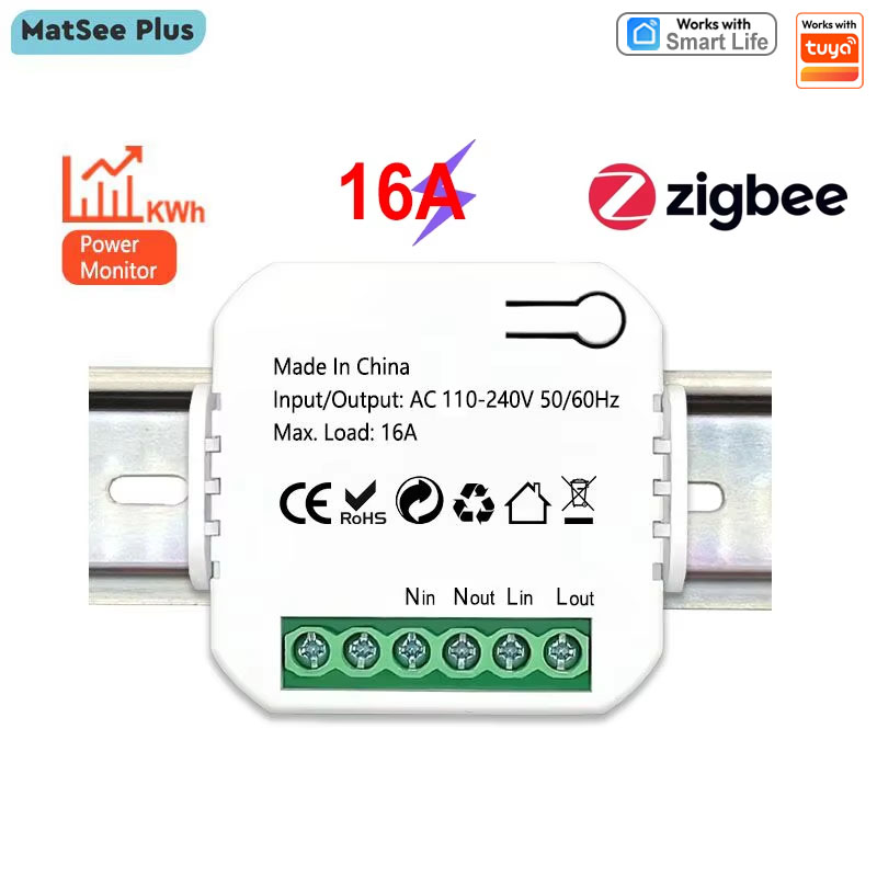 Zigbee Smart Plug Energy Monitor - Interrupteur intelligent ZigBee, moniteur d'énergie électrique,