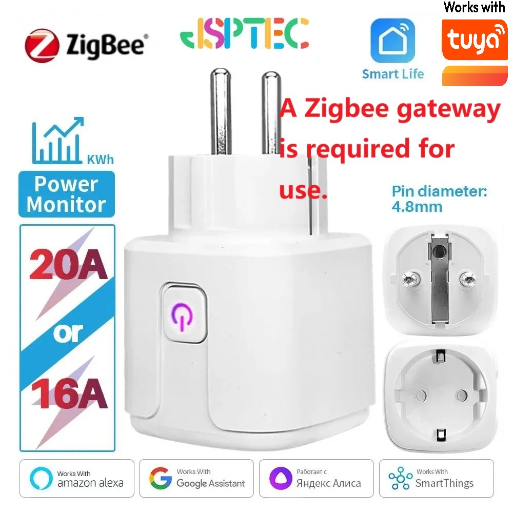 Zigbee Smart Plug Energy Monitor - Tuya Zigbee-Prise intelligente EU avec surveillance