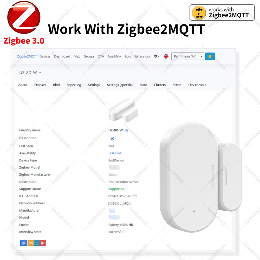 Capteur de contact pour portes - Zigbee Door Window Sensor avis et prix
