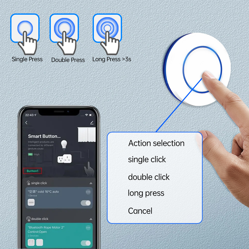Bouton poussoir sans fil ZigBe - Zigbee Smart Button Scene Switch avis et prix